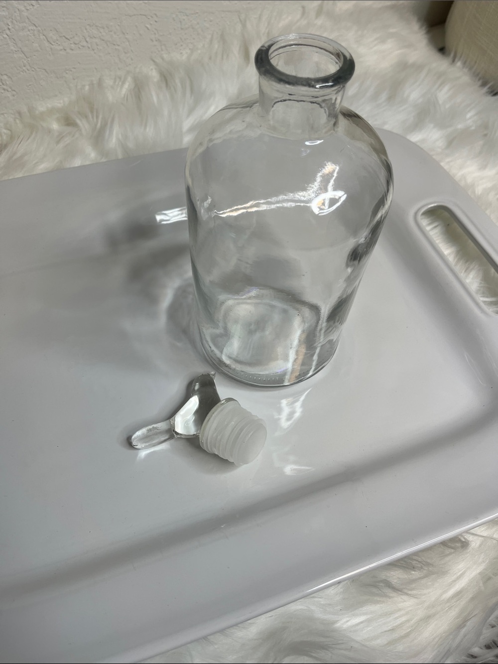 Clear Glass Bottle with Winged Glass Stopper - Picture 2 of 3